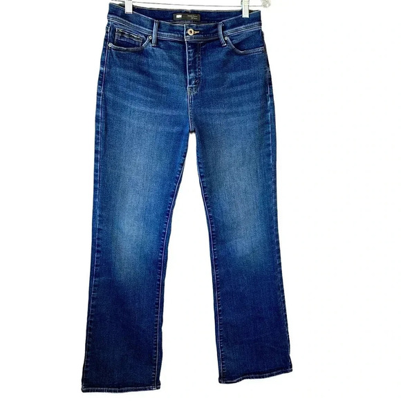 Levi's 512 Perfectly Slimming Bootcut Denim Blue Jeans Size 10 High Waist 31X32 - Picture 2 of 16
